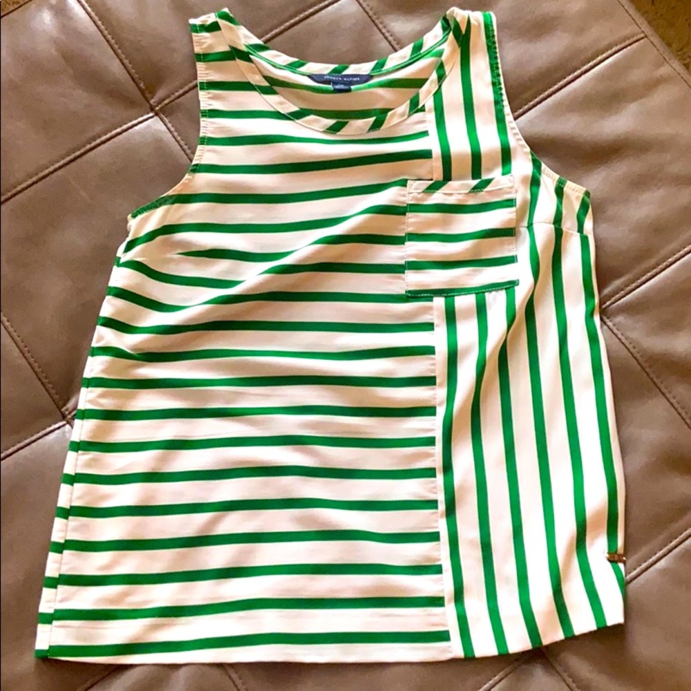 Tommy Hilfiger green/white top